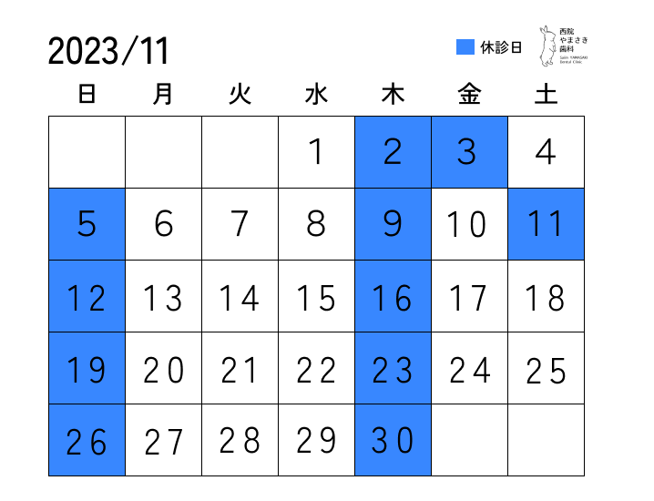 11月の診療日