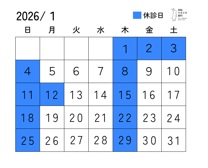 1月の診療日